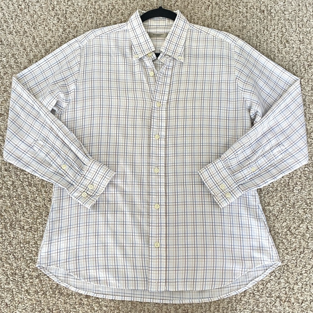 Burberry London Men’s 100% Cotton Button-Down Dress Shirt – Size Medium